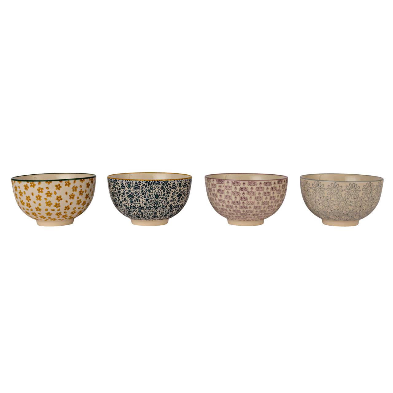 Hello Honey® 4.5" Floral Mosaic Stoneware Bowl Set